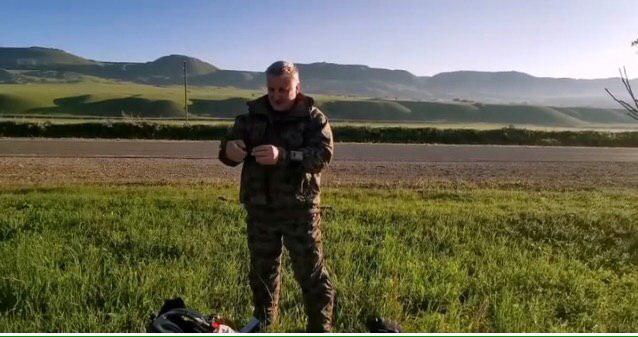 Денис Добряков показал видео, снятые во время прыжка с парашютом из корзины аэростата «Россия»