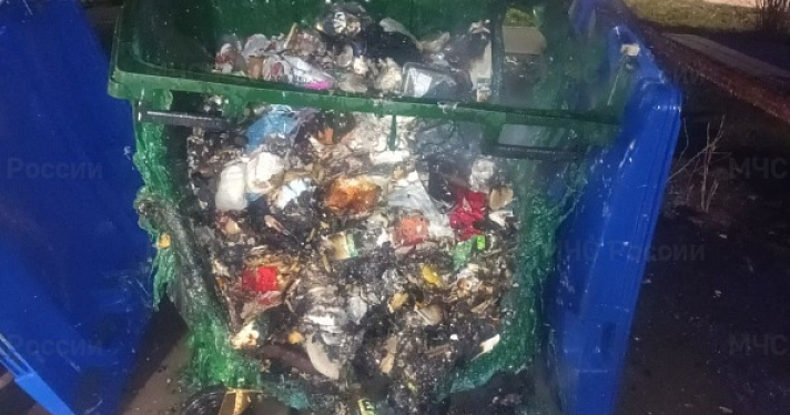 В Ярославле ночью сгорели семь мусорных контейнеров_269729