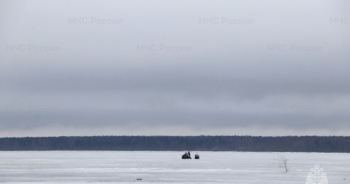 Трое рыбаков на снегоходе провалились в полынью на Рыбинском водохранилище_236199
