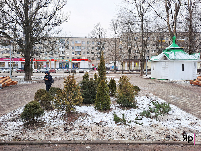 Работы в парке Победы в Ярославле продолжают и в мороз