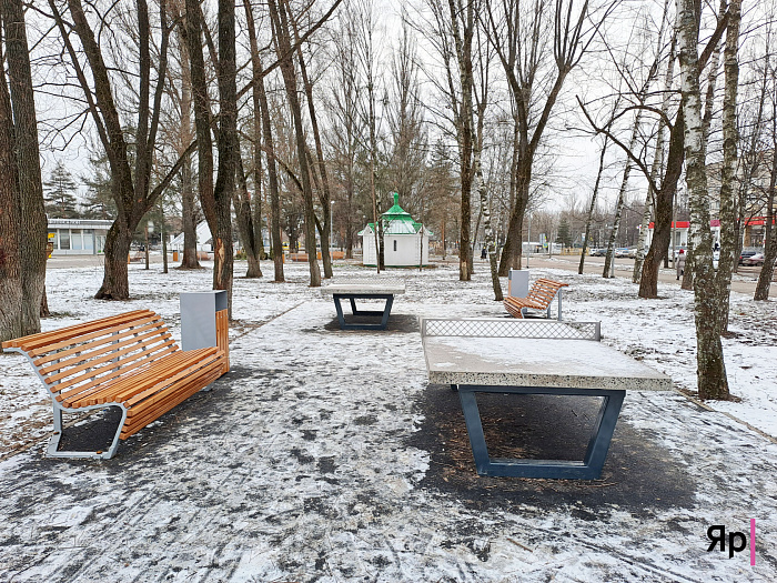 Работы в парке Победы в Ярославле продолжают и в мороз