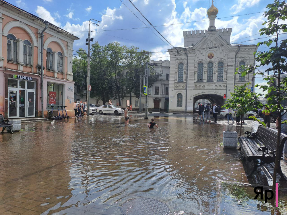 Юные ярославцы устроили «заплыв» на центральной улице