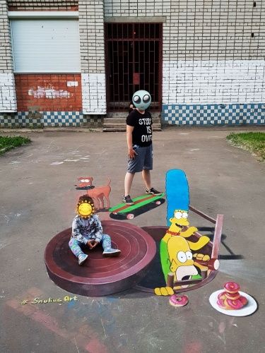Новый 3D-арт: в Ярославле на Липовой Горе поселились Симпсоны