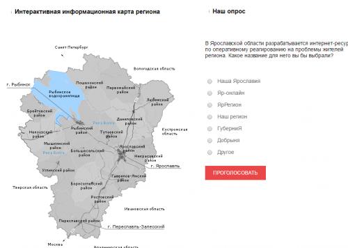 Жители Ярославской области выбирают название новому Интернет-ресурсу 