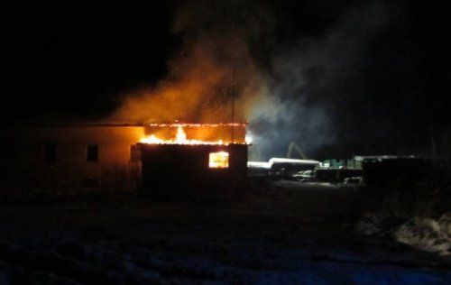 Ночью в Любимском районе сгорела пилорама 