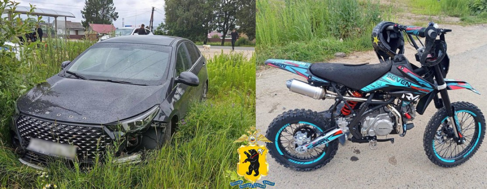 Подросток на мотоцикле попал под колёса автомобиля под Переславлем