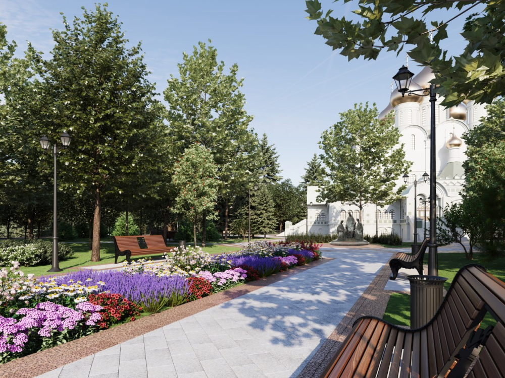 Ярославцам показали будущий сад у Успенского собора