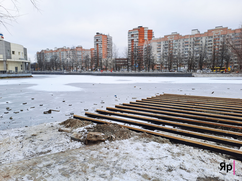 В Ярославле вандалы закидывают недавно почищенный пруд мусором