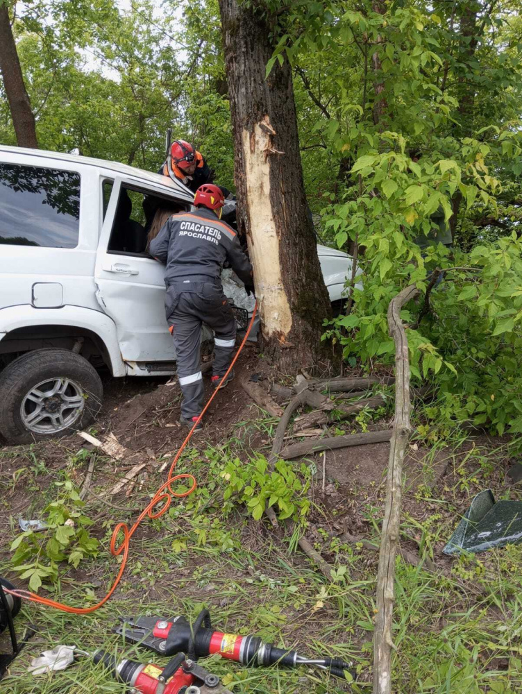 В Ярославле пострадала пассажирка врезавшегося в дерево внедорожника