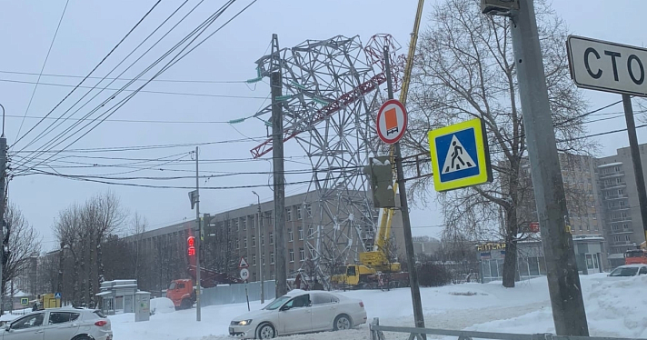 В Ярославле установили электроопору в виде гигантского медведя_228922