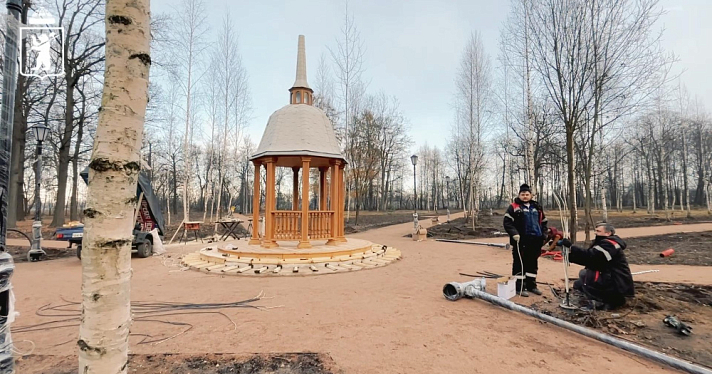 В Петропавловском парке Ярославля установили старинную беседку