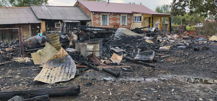 В Борисоглебском округе пожар уничтожил жилой дом и баню_300242
