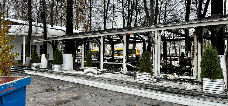 В центре Ярославля сгорела веранда кафе_255945