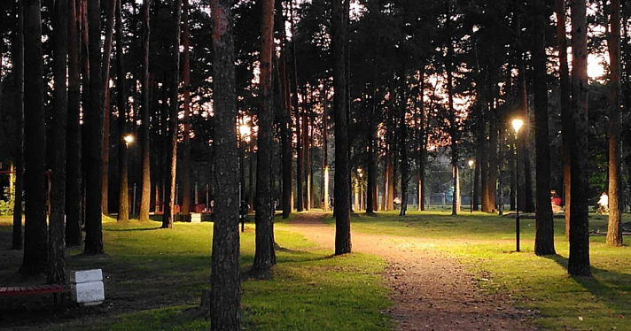 В Заволжском районе Ярославля подсветили популярный сквер