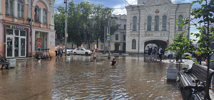 Юные ярославцы устроили «заплыв» на центральной улице