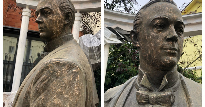 В Ярославле повредили памятник Леониду Собинову во время благоустройства