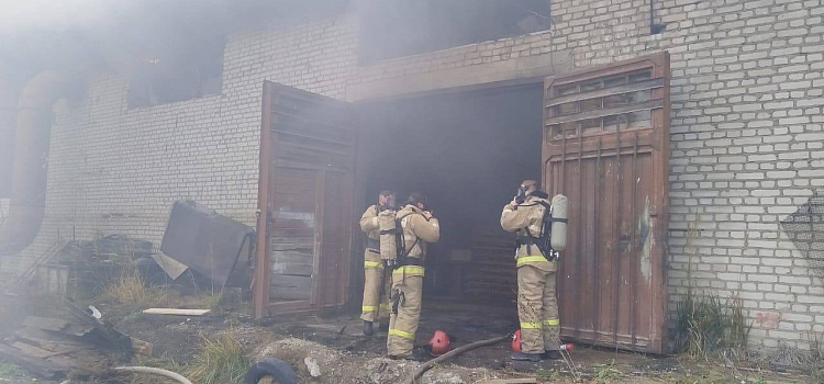 Под Ярославлем загорелся склад лесоматериалов_285368