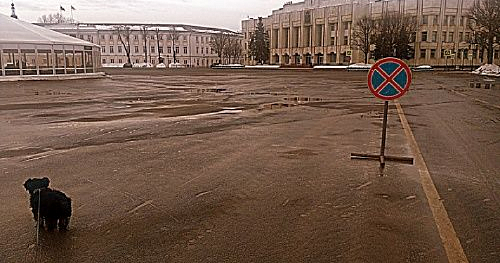 В Ярославле на Советской площади поставили знаки, запрещающие парковку