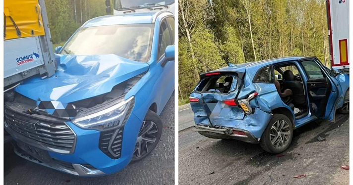 Семья из Ярославля попала в тройное ДТП с грузовиками на вологодской трассе