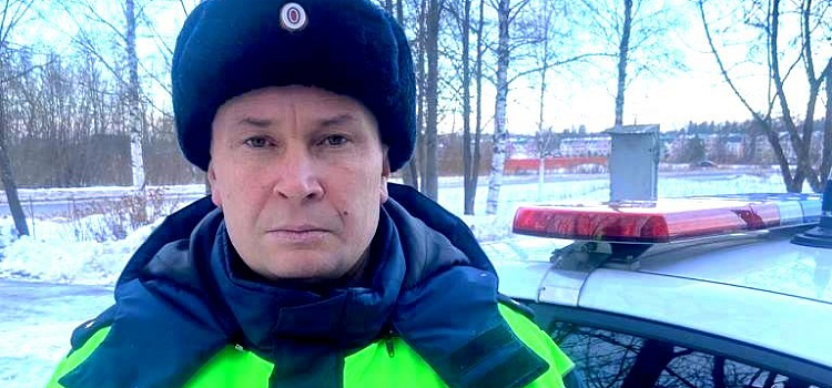 В Ярославской области полицейские помогли водителю, пробившему на загородной трассе колесо_260536