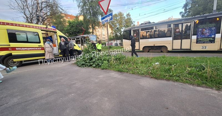 В Ярославле буйный пассажир трамвая разбил головой молодого человека окно_242935