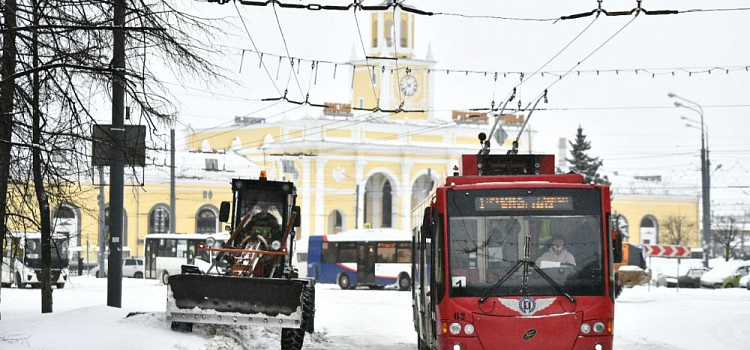 Из-за снегопада в Ярославле сделали бесплатный проезд в общественном транспорте 