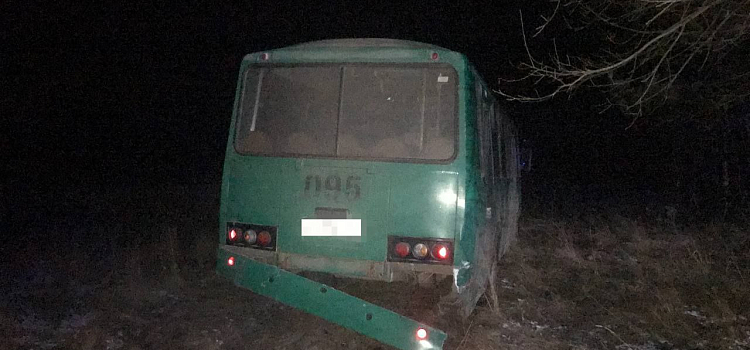 В салоне были несовершеннолетние: в Ярославской области пассажирский автобус съехал в кювет_257431