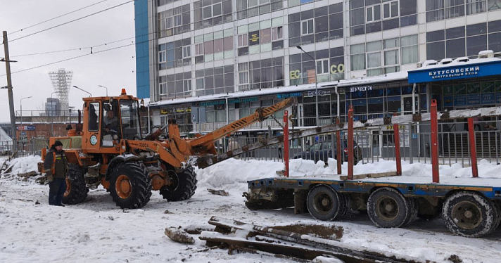 В центральной части Ярославля демонтируют старые трамвайные пути