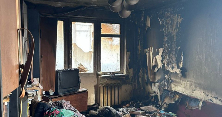 В Дзержинском районе Ярославля при пожаре пострадала пенсионерка