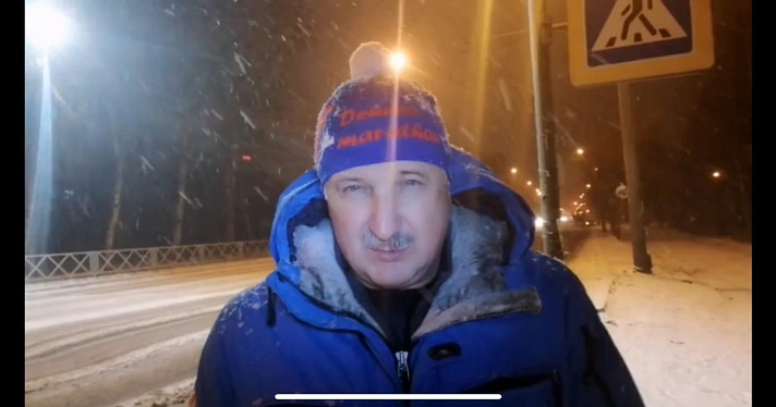 Мэр Рыбинска во время снегопада лично проверил состояние дорог_169087