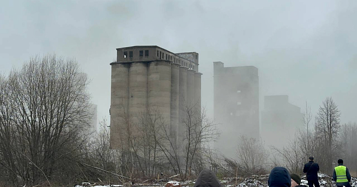 Что-то пошло не по плану: в Ярославле снесли одну из «башен» элеваторов, после чего работы остановили_225068