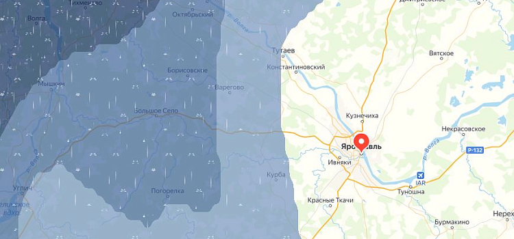 На Ярославль движутся ливни и грозы со шквалистым ветром