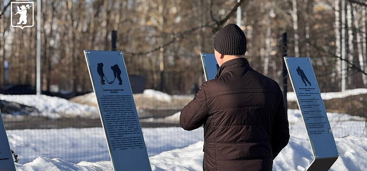 Аллею в Дзержинском районе дополнили историей ярославского хоккея_312988