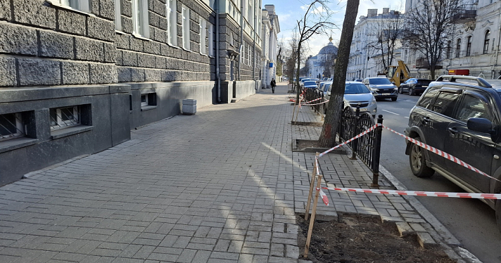 В центре Ярославля готовят почву к высадке новых деревьев