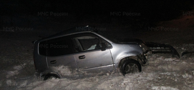В Ярославской области иномарка съехала в кювет и врезалась в столб: есть пострадавший_231326
