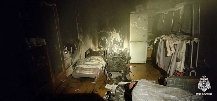 В Рыбинске пожарные спасли из огня собаку