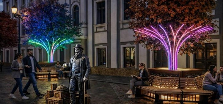 Рядом с будущими памятниками Мельгунову и Вахрамееву в центре Ярославля разместят арт-объекты в виде святящегося глобуса и кошелька_321050