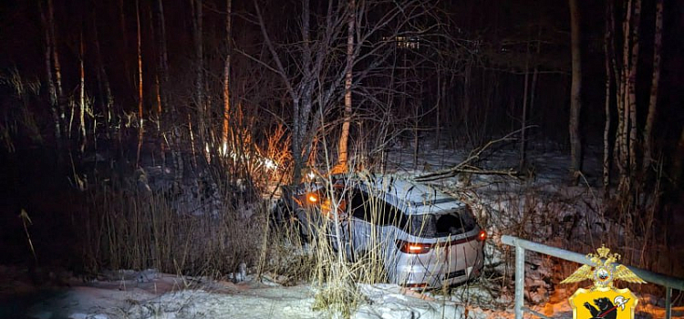 В Рыбинском районе автомобиль съехал в кювет