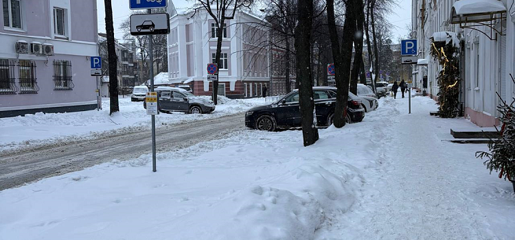 Платные парковки в центре Ярославля сместились на середину дороги _309498