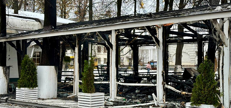 В центре Ярославля сгорела веранда кафе_255948