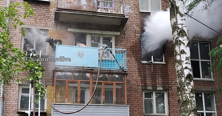 Из горящей квартиры в Ярославле спасли двух детей_240698