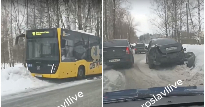 В Ярославле автобус попал в ДТП с легковушкой