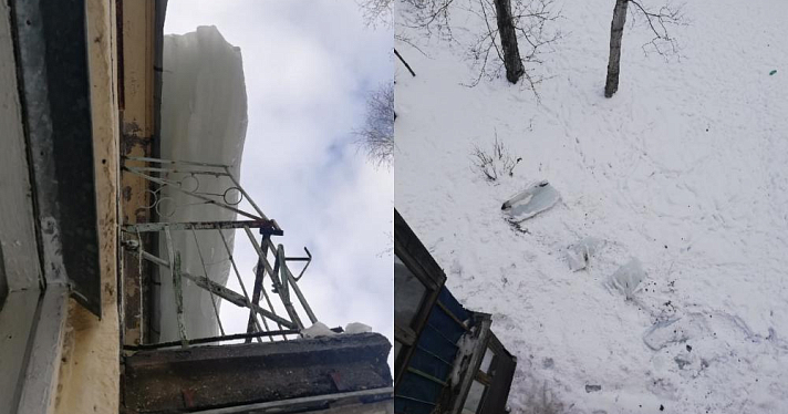 «Падают так, что дом трясется»: ярославцы жалуются на очистку крыш от снега и льда