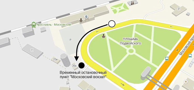 В Ярославле перенесли остановку «Московский вокзал»