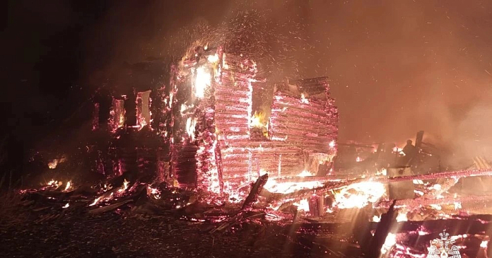 В деревне Ярославской области огонь уничтожил нежилой дом и автомобиль