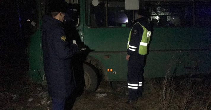 В салоне были несовершеннолетние: в Ярославской области пассажирский автобус съехал в кювет