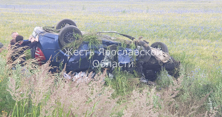 Погибла женщина, трое мужчин в больнице: в Ярославской области в ДТП попали две иномарки_245779