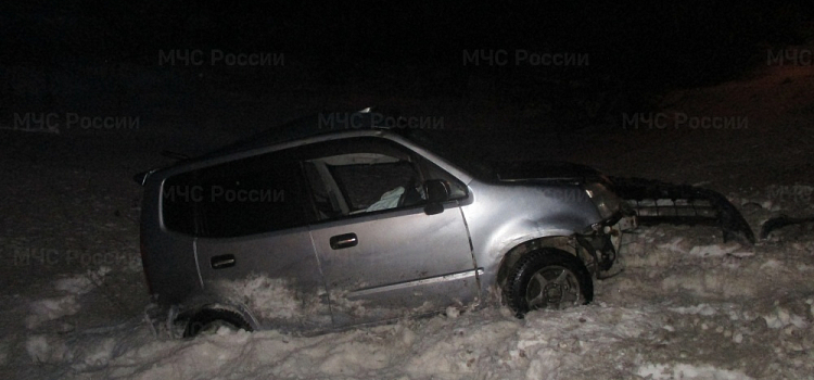 В Ярославской области иномарка съехала в кювет и врезалась в столб: есть пострадавший