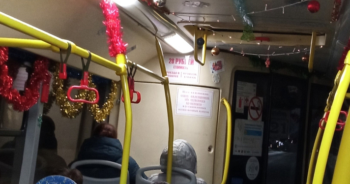 Автобус в Ярославле порадовал пассажиров новогодними украшениями_230206