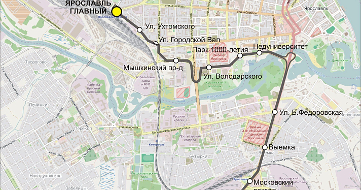 Автобус 13 ярославль маршрут. Карта Ярославль главный вокзал. Ярославль вокзалы на карте. Ярославль карта города с ЖД вокзала. 76 Автобус Ярославль маршрут.
